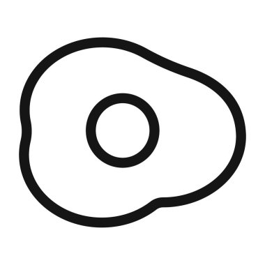 Yumurta kızartılmış simge taşıyıcı sembolü ya da imza koleksiyonu siyah ve beyaz ana hatlarda