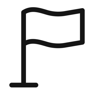 Bayrak simgesi logo işareti vektör ana hatları siyah ve beyaz