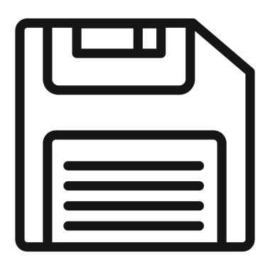 Disket simgesi taşıyıcı simgesi ya da imza koleksiyonu siyah ve beyaz ana hatlarıyla belirlendi