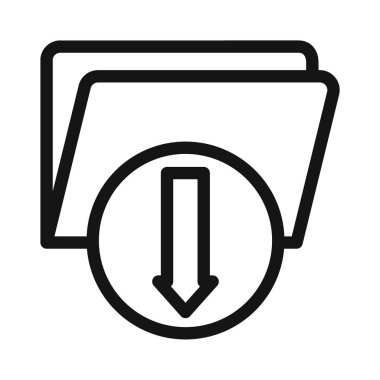 Dizin indirme simgesi vektörü sembolü veya imza koleksiyonu siyah ve beyaz ana hatlarıyla belirlenir