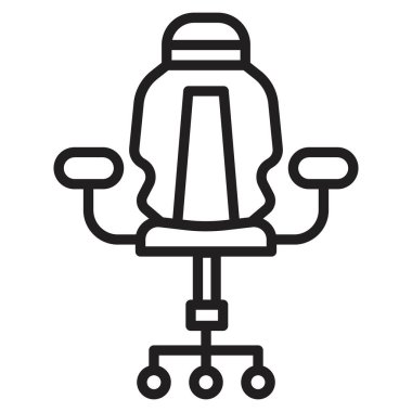 Oyun koltuğu simgesi vektör sembolü ya da imza koleksiyonu siyah ve beyaz ana hatlarıyla belirlendi