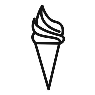 Dondurma ikonu vektör sembolü ya da imza koleksiyonu siyah ve beyaz ana hatlarıyla