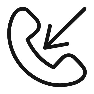 Gelen Arama Simgesi Vektörü simgesi ya da imza koleksiyonu siyah ve beyaz ana hatlarıyla belirlendi