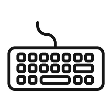 Klavye simgesi vektör sembolü veya imza koleksiyonu siyah ve beyaz ana hatlarıyla ayarlandı