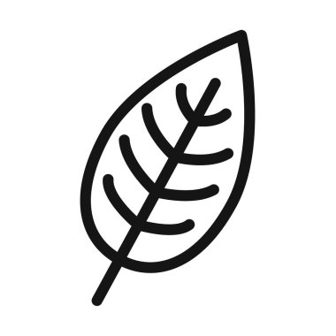 Yaprak simgesi logo işareti vektör ana hatları siyah ve beyaz