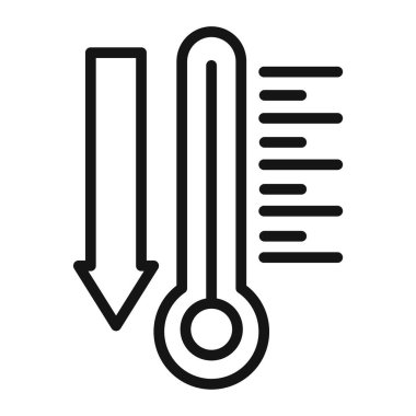 Düşük Sıcaklık Simgesi Vektörü sembolü ya da imza koleksiyonu siyah ve beyaz ana hatlarıyla belirlendi