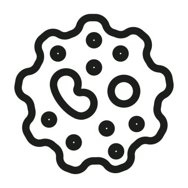 Mikroorganizma simgesi Vektör sembolü ya da imza koleksiyonu siyah ve beyaz ana hatlarıyla belirlendi