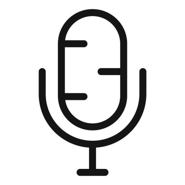 Mikrofon simgesi vektörü sembolü ya da imza koleksiyonu siyah ve beyaz ana hatlarıyla belirlendi