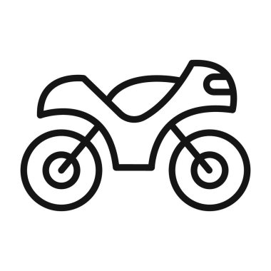Motosiklet simgesi vektör sembolü ya da imza koleksiyonu siyah ve beyaz ana hatlarda