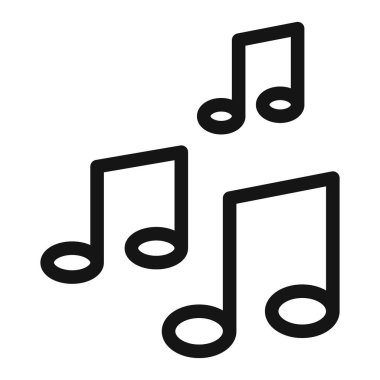 Müzik simgesi vektörü sembolü ya da imza koleksiyonu siyah ve beyaz ana hatlarıyla belirlendi