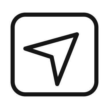 Navigasyon simgesi Vektör sembolü veya imza koleksiyonu siyah ve beyaz ana hatlarıyla belirlendi