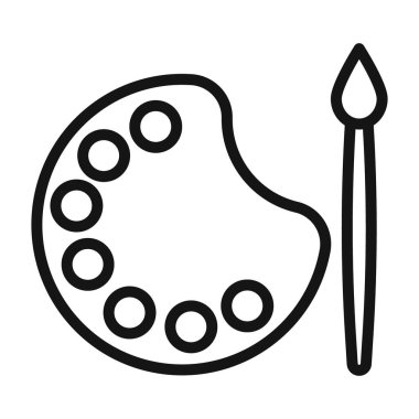 Palet simgesi logo işareti vektör ana hatları siyah ve beyaz