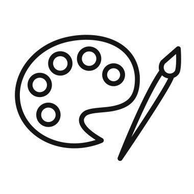 Palet simgesi vektör sembolü ya da imza koleksiyonu siyah ve beyaz ana hatlarıyla belirlendi