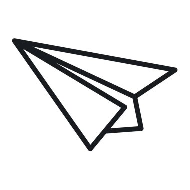 Kağıt düzlem simgesi vektör sembolü ya da imza koleksiyonu siyah ve beyaz ana hatlarla belirlendi