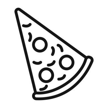 Pizza dilimi logo işareti vektör ana hatları siyah ve beyaz