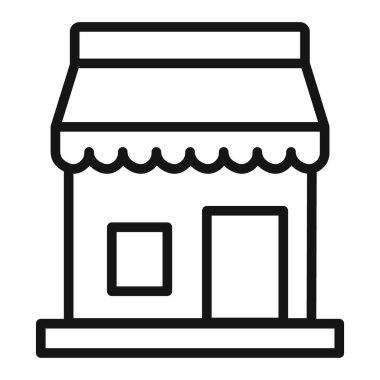 Dükkan simgesi vektörü sembolü ya da imza koleksiyonu siyah ve beyaz ana hatlarıyla belirlendi