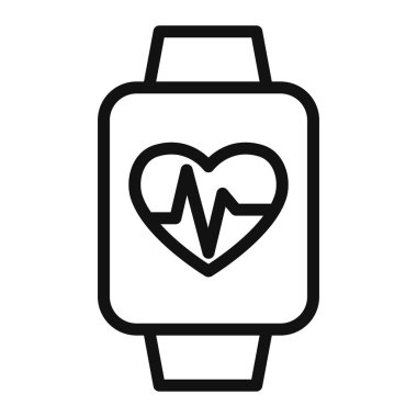 Smartwatch simge taşıyıcı sembolü veya imza koleksiyonu siyah ve beyaz ana hatlarıyla belirlendi