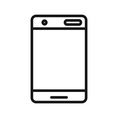 Smartphone simge vektörü sembolü veya imza koleksiyonu siyah ve beyaz ana hatlarıyla belirlendi