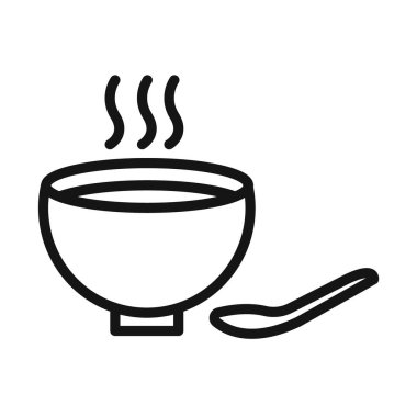 Çorba simgesi vektörü sembolü ya da imza koleksiyonu siyah ve beyaz ana hatlarıyla belirlendi