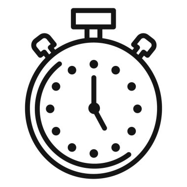 Kstopwatch simge vektörü sembolü ya da imza koleksiyonu siyah ve beyaz ana hatlarıyla belirlendi