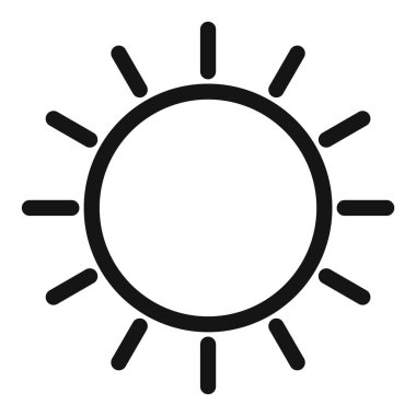 Güneş ikonu Vektör sembolü ya da imza koleksiyonu siyah ve beyaz ana hatlarıyla belirlendi