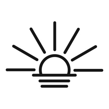 Gündoğumu simgesi Vektör sembolü ya da imza koleksiyonu siyah ve beyaz ana hatlarıyla belirlendi