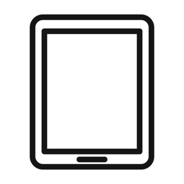 Tablet simge vektörü sembolü ya da imza koleksiyonu siyah ve beyaz ana hatlarıyla belirlendi