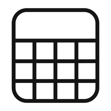 Tablo düzeni simgesi Vektör sembolü ya da imza koleksiyonu siyah ve beyaz ana hatlarıyla belirlendi