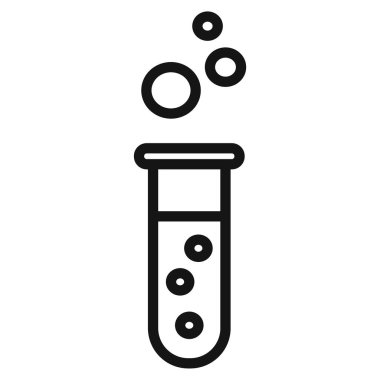 Test tübü simgesi vektör sembolü veya imza koleksiyonu siyah ve beyaz ana hatlarıyla ayarlandı