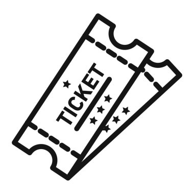 bilet simgesi vektörü sembolü veya imza koleksiyonu siyah ve beyaz ana hatlarıyla belirlendi