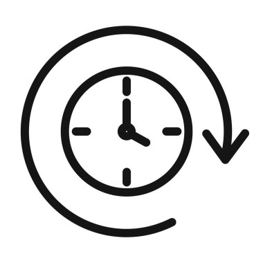 Zaman ileri simgesi Vektör sembolü ya da imza koleksiyonu siyah ve beyaz ana hatlarıyla belirlendi