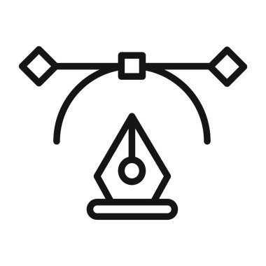 Vektör simgesi vektör sembolü ya da imza koleksiyonu siyah ve beyaz ana hatlarıyla belirlendi