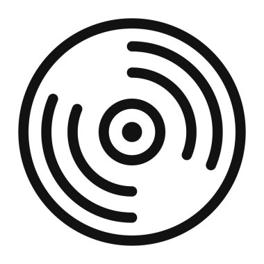 Vinil simge taşıyıcı sembolü veya imza koleksiyonu siyah ve beyaz ana hatlarıyla ayarlandı