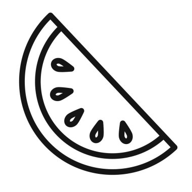 Karpuz simgesi vektör sembolü ya da imza koleksiyonu siyah ve beyaz ana hatlarıyla belirlendi