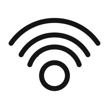 Wifi simgesi logo işareti vektör ana hatları siyah ve beyaz