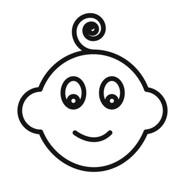 bebek yüz ikonu vektör sembolü veya imza koleksiyonu siyah beyaz ana hatlarla