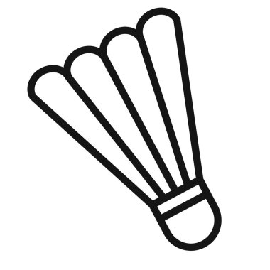 Badminton simge vektörü sembolü ya da imza koleksiyonu siyah ve beyaz ana hatlarıyla belirlendi