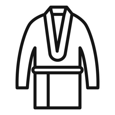 Bornoz simgesi vektör sembolü ya da imza koleksiyonu siyah ve beyaz ana hatlarıyla belirlendi