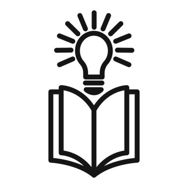 Ampul simgesi vektör sembollü kitap ya da imza koleksiyonu siyah ve beyaz ana hatlarıyla belirlendi