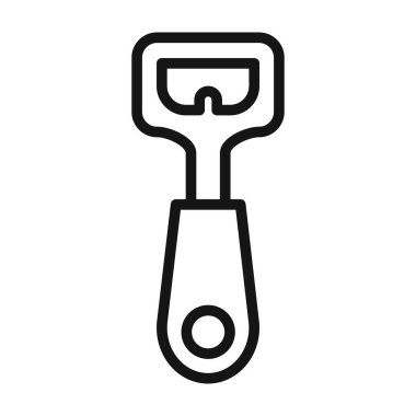 Şişe açıcı simgesi vektör sembolü ya da imza koleksiyonu siyah ve beyaz ana hatlarıyla belirlendi