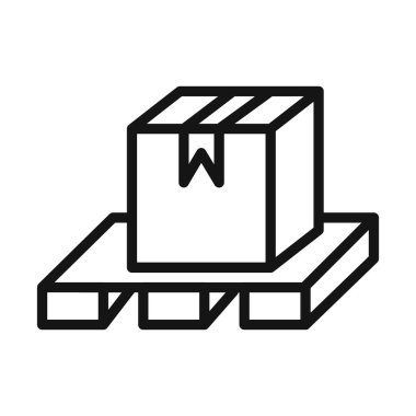 bir palet simgesi vektör sembolü üzerindeki kutu ya da siyah ve beyaz ana hatlarıyla koleksiyon imzası