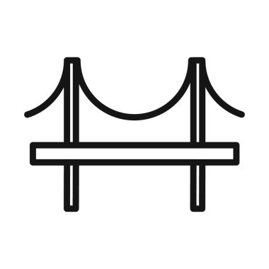 Köprü simgesi vektör sembolü veya imza koleksiyonu siyah ve beyaz ana hatlarıyla belirlendi