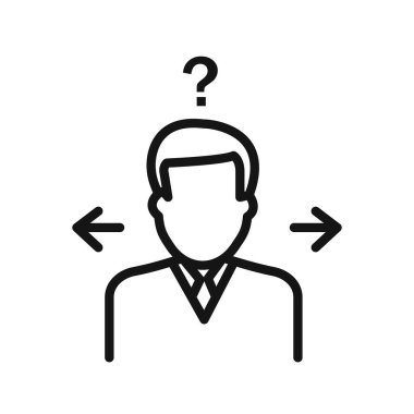 İş Kararı Karıştırma Simgesi Vektörü sembolü veya imza koleksiyonu siyah ve beyaz ana hatlarda