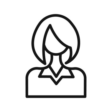 İş kadınları simge taşıyıcı sembolü veya imza koleksiyonu siyah ve beyaz ana hatlarıyla