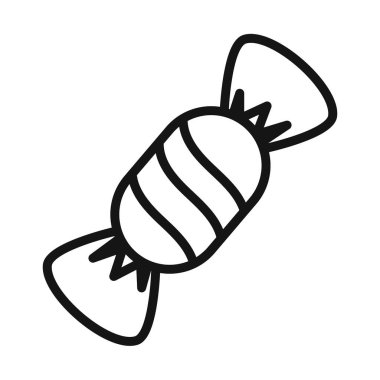 Şeker simgesi vektörü sembolü ya da imza koleksiyonu siyah ve beyaz ana hatlarıyla belirlendi