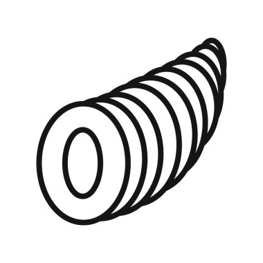 kornucopia vektör sembolü ya da imza koleksiyonu siyah ve beyaz ana hatlarıyla belirlendi