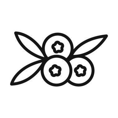 Kızılcık ikonu vektör sembolü ya da imza koleksiyonu siyah ve beyaz ana hatlarıyla belirlendi