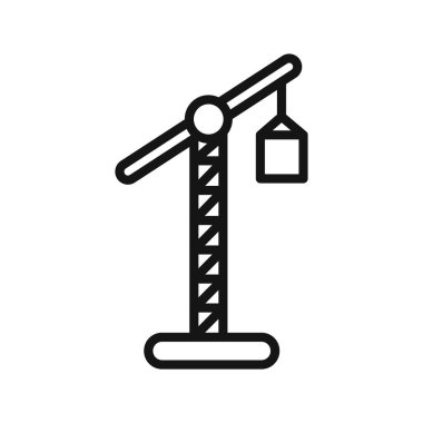 Vinç simgesi vektör sembolü ya da imza koleksiyonu siyah ve beyaz ana hatlarıyla belirlendi