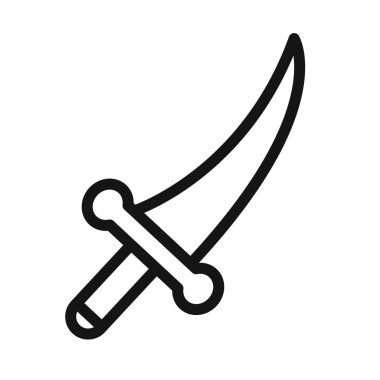 hançer simgesi vektör sembolü ya da imza koleksiyonu siyah ve beyaz ana hatlarıyla belirlendi