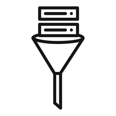 Simge Vektörü sembolünü filtreleyen veri süzgeci veya imza koleksiyonu siyah ve beyaz ana hatlarıyla belirlendi